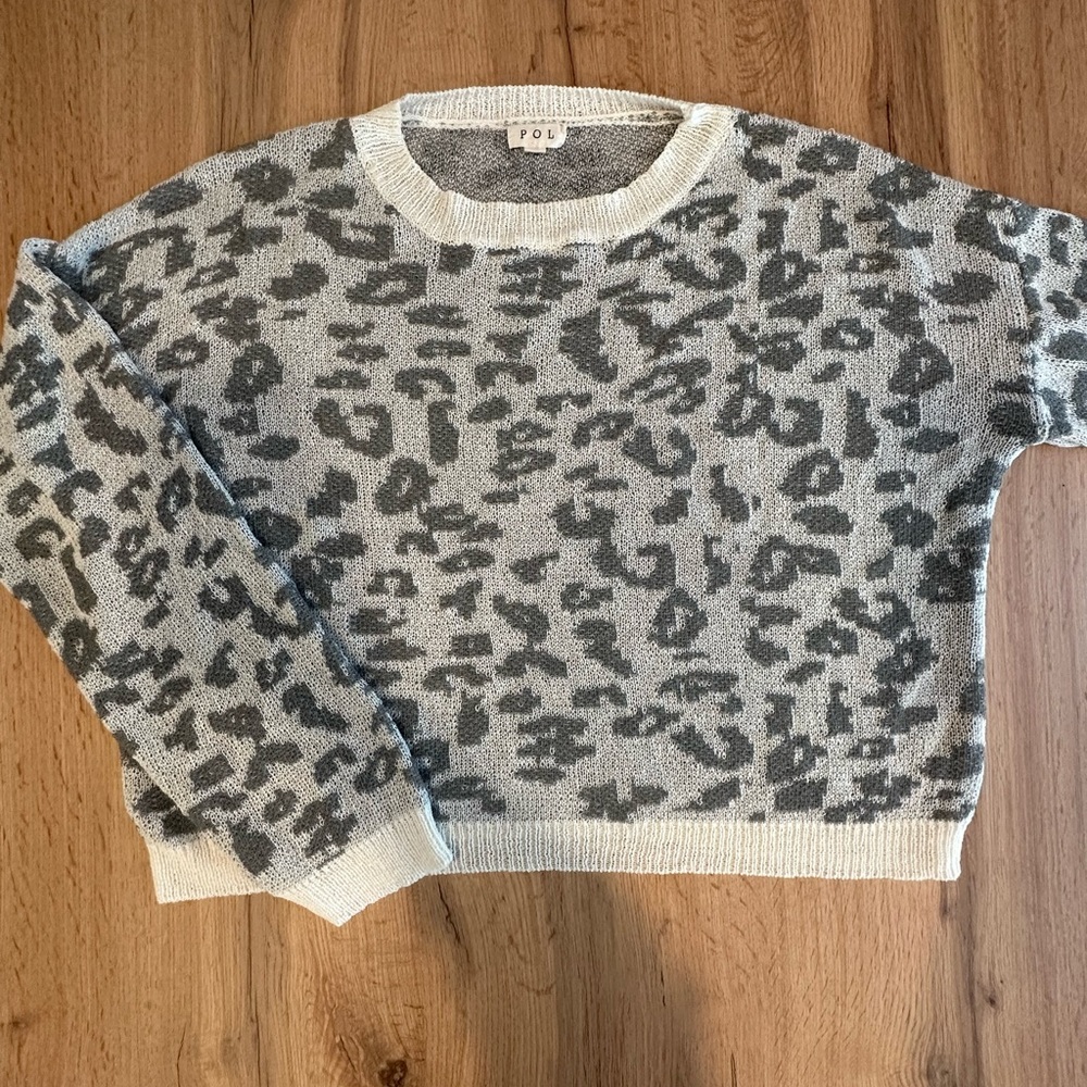 POL Gray Patterned Women's Sweater